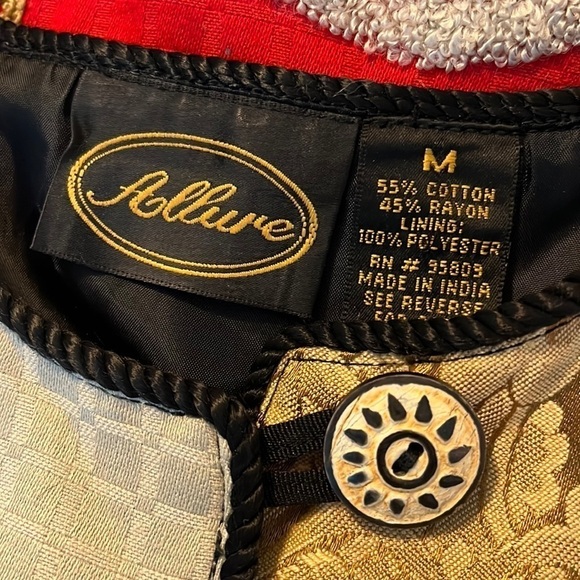 Vintage 90s Allure Jacket Art to Wear Abstract Patchwork Geo Print Medium - Picture 7 of 7